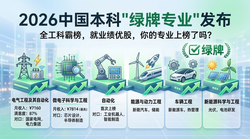 六个绿牌专业清一色是工科，自动化第一次挤进名单